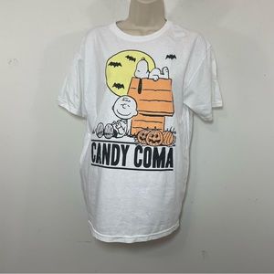 NWT PEANUTS t shirt Halloween candy coma kids Xl adult S snoopy Charlie Brown